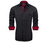 J.VER Camicie Casual da Uomo vestibilità Regolare Classico Abbottonato Camicie Facile Stiro Stretch Formale Camicia Manica Lunga Elegante Classiche per Lavoro Matrimonio S - 6XL