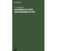 J Von Eblinger Handbuch Des Devisenrechtes (Copertina rigida)