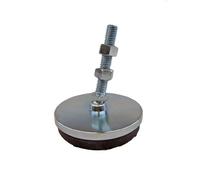 j.w. Winco 8T3HD3I Series LP 100 perno filettato in acciaio al carbonio tipo di livellamento a basso profilo con pad in gomma resistente, finitura zincata, inch size, 1/2 - 13 thread size, 7,6 cm lunghezza filettatura, 10,2 cm diametro base