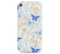 J.west Custodia per iPod Touch 7, custodia per iPod Touch 6 e 5, estetica blu, farfalle, fiori floreali, donne e ragazze, glitter opale, perlato, design sottile, custodia protettiva in morbido TPU