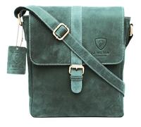 J. Wilson London Borsa a tracolla per tablet da lavoro in vera pelle vintage 100% vera pelle fatta a mano da uomo e donna, Blu invecchiato, M