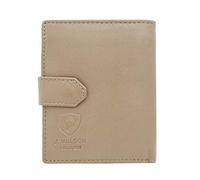 J. Wilson London Portafoglio da donna in morbida pelle con RFID, con tasca con cerniera, in confezione regalo, crema, M, Contemporaneo