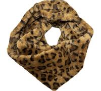 J26 Leopard - Sciarpa morbida e calda invernale in pile, sciarpa tubolare rotonda Leo, unisex, marrone, Umfang: 160 cm, Breite: 18cm