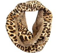 J26 Leopard Zebra, morbida e calda sciarpa invernale in pile, scaldacollo, sciarpa rotonda Leo, soffice, unisex, Leo Cachi Marrone, Umfang: 160 cm, Breite: 18cm
