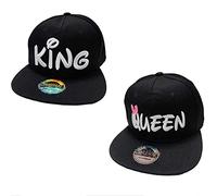 J26 Prince & Princess Brother & Sister Snapback Kids Set Cappellino da basecap per bambini Cappellino Trucker Cappy Kult Partner Look fratello (King & Queen Black Set), King & Queen - Set nero, Taglia
