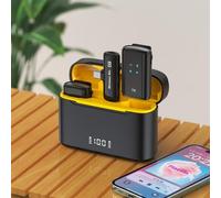 J28 2 in 1 Lavalier Smart Noise Reduction Microfono wireless con vano di ricaric