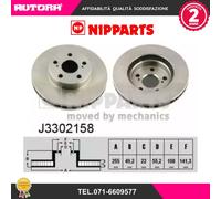 J3302158 Coppia disco freno anteriore (MARCA NIPPARTS)