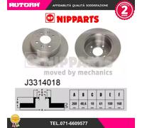 J3314018 Coppia disco freno posteriore (NIPPARTS)