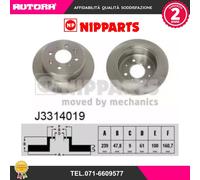 J3314019 Coppia disco freno posteriore (NIPPARTS)
