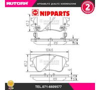 J3600540 Kit pastiglie freno, Freno a disco (NIPPARTS)