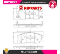 J3600913 Kit pastiglie freno, Freno a disco (MARCA-NIPPARTS)