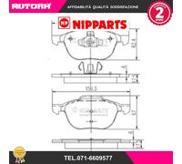 J3603063 Kit pastiglie freno, Freno a disco (NIPPARTS)