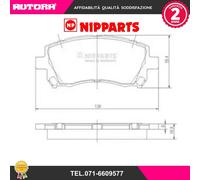 J3607013 Kit pastiglie freno, Freno a disco (MARCA-NIPPARTS)