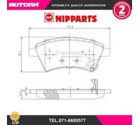 J3608028 Kit pastiglie freno, Freno a disco (NIPPARTS)