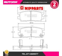 J3615005 Kit pastiglie freno, Freno a disco (MARCA-NIPPARTS)
