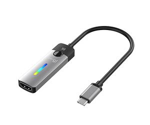 j5create Adattatore da USB Tipo C a HDMI (8K@60Hz, 4K@120Hz) con luce LED RGB per MacBook Pro, MacBook Air, iPad Pro, Samsung Galaxy, Surface Pro, Dell, HP (JCA157)