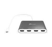 j5create Adattatore hub HDMI da USB-C a 4 porte - Splitter multi monitor - Supporta 4 display 1080p 60Hz - Compatibile con MacBook Type-C e Windows (JCA366)