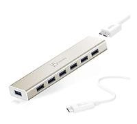 j5create HUB a 7 porte USB Type-C JCH377 USB 3.0 5Gbps con adattatore di corrente 5V / 4A per MacBook/ChromeBook/Dispositivi USB-C/Unità Flash