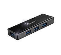 j5create Hub dati USB 3.0 alimentato a 4 porte con cavo esteso da 2 piedi [adattatore di alimentazione da 15 W incluso] per Mac, MacBook, Windows, laptop (JUH340)