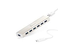 j5create Hub dati USB Type-C a 7 porte USB 3.0 con cavo esteso da 91 cm | Adattatore di alimentazione da 20 W incluso: per Mac, MacBook, Windows, laptop, Surface, XPS, Chromebook, PC (JCH377)