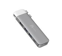 j5create Hub USB-C 6K Premium per MacBook Air/Pro, una porta USB-C da 40 Gbps con uscita video 6K@60, HDMI 4K, 2 x USB-A, 1 x USB-C, ricarica passante PD 100W (JCD394)