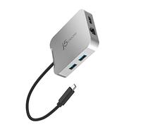 j5create Hub USB C [funziona con Chromebook Certificato] - 4K 60Hz HDMI, 100W PD, 2 x USB-A, Ethernet | per MacBook, ChromeBook, XPS, Surface Pro (JCD391)