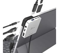 j5create iPad Pro USB C Hub- Dock da viaggio 6-in-1 per iPad Pro 12.9"/11", con HDMI 4K@60Hz, ricarica USB C PD 100W&Data, USB A 3.1, lettore di schede SD e microSD, jack per cuffie da 3,5 mm (JCD612)