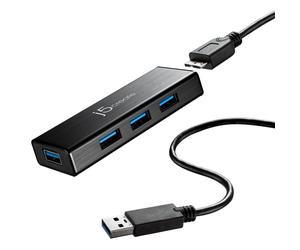 j5create JUH340-N Mini HUB USB 3.0 a 4 porte - UE/UK (USB 3.0 4-PORT MINI HUB - EU/UKPERP) NEW