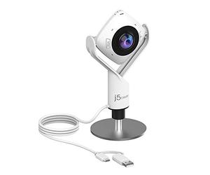 j5create JVCU360 - Webcam per videoconferenze a 360 gradi, HD 1080p, con microfono ad alta fedeltà, per videoconferenze, lezioni online e videochiamate familiari
