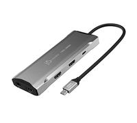 j5create USB C 4K Triple Display Hub - HDMI x2, 4K DP, 2 USB-A e Type C 10Gbps, PD 100W, Ethernet, lettore di schede SD 4.0 | per XPS, Surface Pro (JCD397)