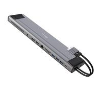 j5create USB C Dual 4K 60Hz Display Docking Station (12-in-1), alloggiamento SSD M.2 NVMe integrato, HDMI, DisplayPort, USB-A 10Gbps, lettore di schede, PD 100W, per Mac Pro, laptop Windows (JCD552)