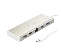 j5create USB-C Dual HDMI Mini Dock - Hub di tipo C con 2x HDMI, 2x USB 3.0, Ethernet, ricarica Power Delivery 60W - Compatibile con laptop, notebook, PC (JCD381)