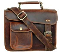 Jaald 18 cm Tracolla in Pelle Valigetta Borsello Sacchetto del Messaggero piccola borsa Borsone a Spalla per Ufficio Vintage Uomo Borsa del leather briefcase Messenger bag