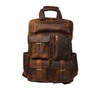 Jaald 45 Cm Zaino Bagaglio Borsa Zainetto Carry on a Palestra Mano in Vera Pelle da Uomo Donna Leather Laptop Backpack da Viaggio Scuola Universita Professionale Casual Vintage Elegante Regalo