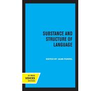 Jaan Puhvel Substance and Structure of Language (Copertina rigida)