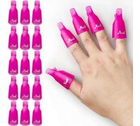 Jaasuee 20 pezzi UV Gel Polish Remover Wrap Tool in rosa - Acrilico professionale Nail Art Soak Off Cap Clip