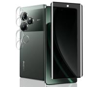 Jaavkkma 1 Pezzo Privacy Pellicola Protettiva per Realme GT 6/6T 5G + 2 Pezzi Pellicola Fotocamera, 9H/Anti-Spia, Protezione Schermo per Realme GT 6/6T 5G - Anti Spy Vetro Temperato