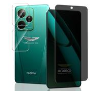 Jaavkkma 1 Pezzo Privacy Pellicola Protettiva per Realme GT 7 + 2 Pezzi Pellicola Fotocamera, Durezza 9H/Anti-Spia, Protezione Schermo per Realme GT 7 - Anti Spy Vetro Temperato