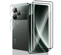 Jaavkkma 2 Pezzi Pellicola Protettiva per Realme GT 6 5G/GT 6T 5G Vetro Temperato + 2 Pezzi Pellicola Fotocamera, 9H/Senza Bolle, Protezione Schermo per Realme GT 6 5G/GT 6T 5G - HD Vetro Temperato