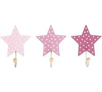 JaBaDaBaDo - Set di 3 ganci Stella Rosa, 16 cm (R16026)