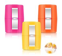 Jabalux Set di 3 apriscatole per uova crude e sode, colore giallo, arancione e rosa, utensile da cucina