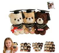 JABECODIFA 3 a 18 Pezzi Orsetto Laureato Personalizzato Piccolo con Testo e Foto 12cm, Small Graduation Bear Peluche Personalizzabile Regalo di Laurea per Bambini e Adulti Perfetto per Asilo Nido