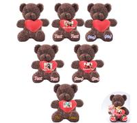 JABECODIFA 6 Pezzi di Orsacchiotti di Peluche Personalizzati da 30cm con Cuore, Orsacchiotti Peluche Personalizzati con Foto e Testo come Regali per San Valentino, Regalo Classe