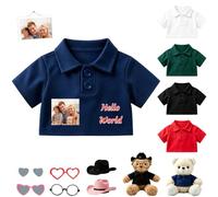 JABECODIFA Abiti Per Orso Personalizzati Con Foto Testo Per Peluche 20-40cm | Adatto Per Lui Lei San Valentino Natale Compleanno Matrimonio, Tessile Morbido, Abiti Per Orso Peluche Con Cuciture Ordinate