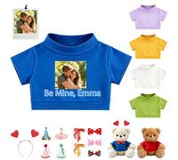 JABECODIFA Camicia Per Orso Peluche Personalizzata Per Peluche 20-40cm | Adatto Per Bambini E Affetti Compleanno Natale E Guarigione, Tessuto Morbido, Abiti Per Bambola Orso Peluche Con Foto E Testo