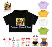 JABECODIFA Camicia Per Orso Peluche Personalizzata Per Peluche 20-40cm | Adatto Per Bambini E Affetti Compleanno Natale E Guarigione, Tessuto Morbido, Abiti Per Bambola Orso Peluche Con Foto E Testo