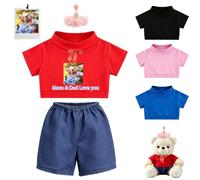 JABECODIFA Camicia Per Orso Personalizzata Con Pantaloni Copricapo 3 Pezzi | Adatto Ai Giocattoli Peluche 20-40cm, Tessuto Morbido, Abiti Per Orso Con Testo E Foto, Adatto Per Compleanno San Valentino