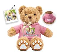 JABECODIFA Orsacchiotto Personalizzato con Foto Testo, Orsetto di Peluche come Regali Personalizzati per lui Natale Regali Compleanno Regali San Valentino Regali Anniversario (32cm)