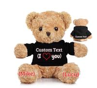 JABECODIFA Orso di Peluche Personalizzato con Testo Foto Personalizzato, Orsacchiotto Peluche come Regalo Personalizzato per Donne Uomini a San Valentino, Regali Anniversario (30cm)