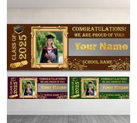 JABECODIFA Striscione Personalizzato, Striscione di laurea Banner Personalizzato come Decorazioni per la Festa Laurea, Regali Personalizzati come Regali di Laurea per i Laureati (120 x 40cm)